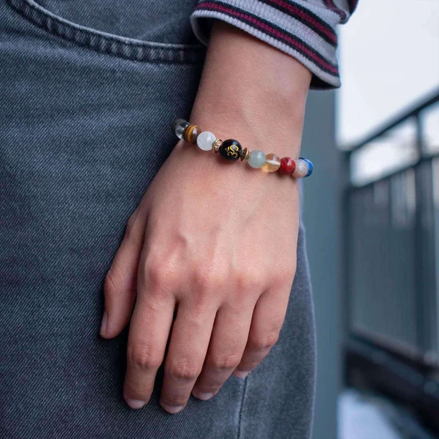Natural Beads Om Bracelet - FreshShopStore