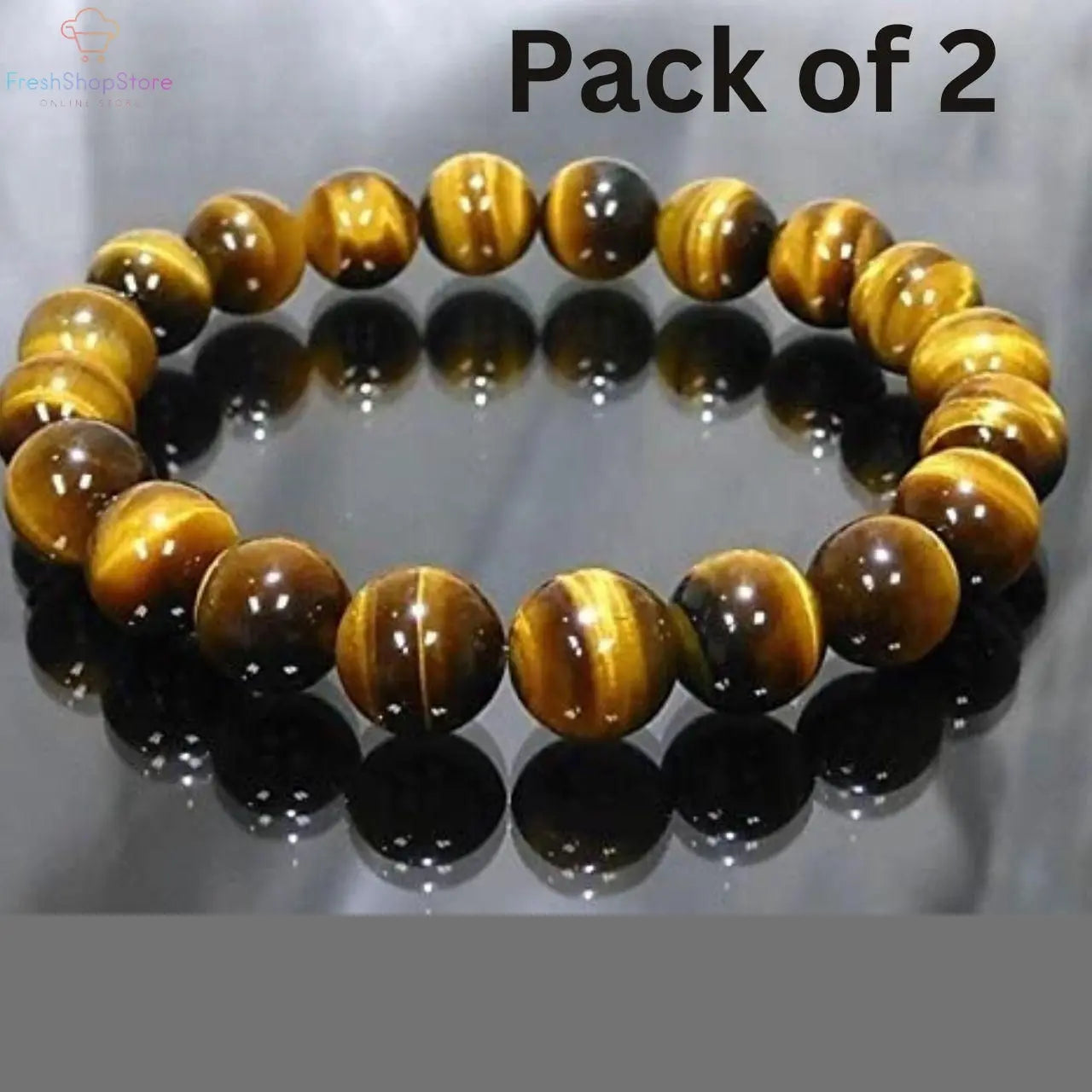 Tiger Eye Yellow Crystal Healing Stone Bracelet (Pack of 2) - FreshShopStore