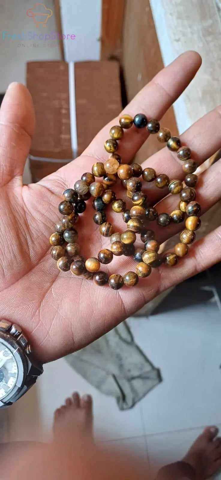 Tiger Eye Yellow Crystal Healing Stone Bracelet (Pack of 2) - FreshShopStore