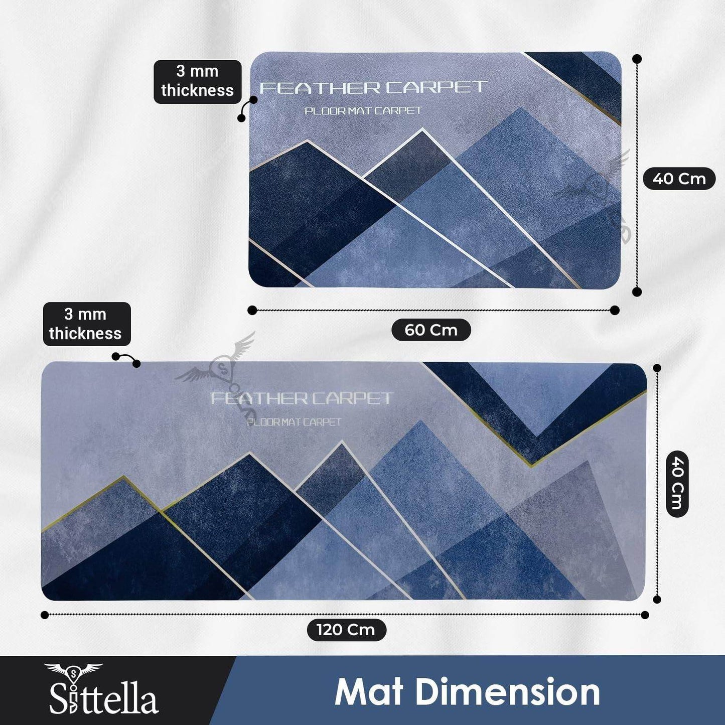 Feather Carpet Geometric Rubber Floor Mat - Durable & Stylish - FreshShopStore