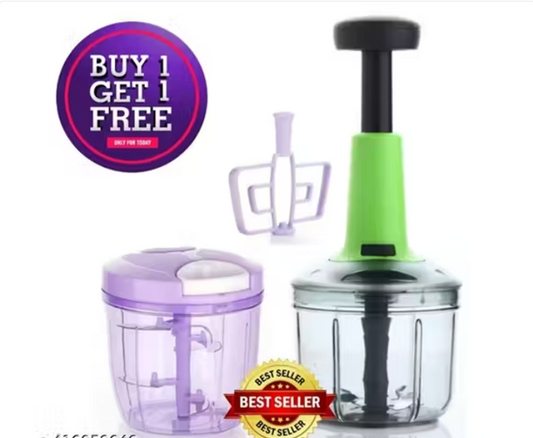 KAIVAL Chopper Combo Of 1000ML “Push Chopper” Large Manual Hand-Press Vegetable “Chopper”