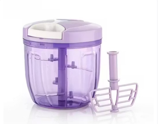 KAIVAL 1000ML + 1000ML Combo of Standard Hand Press Push Chopper (1000 ml) and Compact Dori Chopper Cutter Mixer (1000 ml)