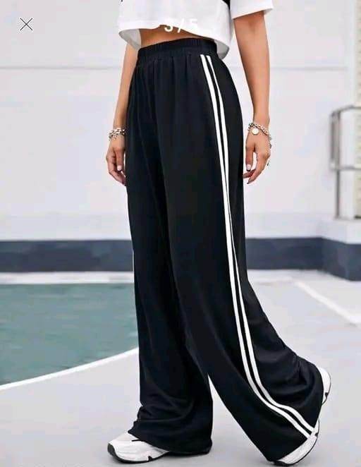 Black and white striped joggers for women - comfy - FreshShopStore
